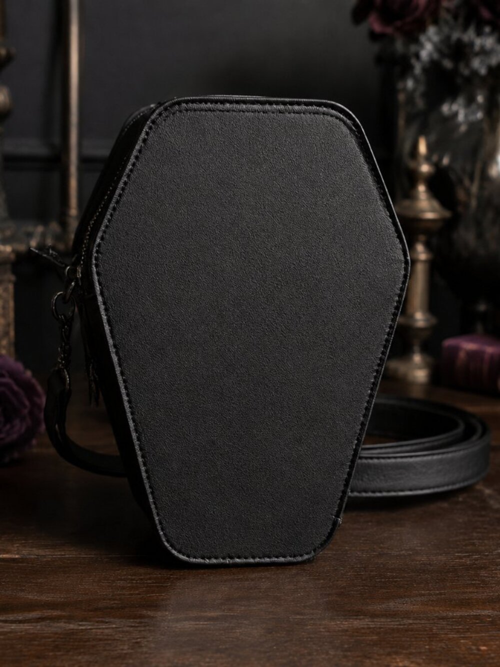 Mad Engine Gothic Coffin Crossbody Bag Pentagram Moon Occult Purse NWT - Picture 2 of 4